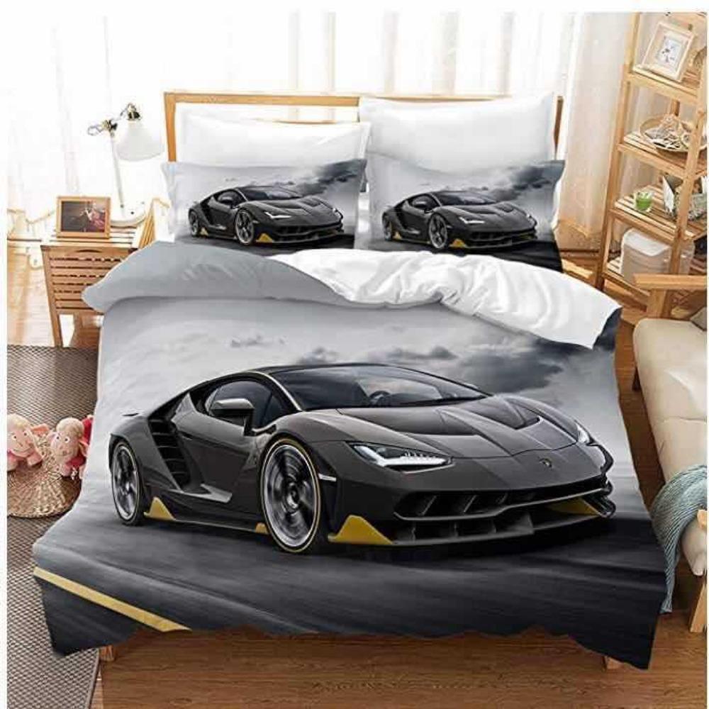 Luxury Car Duvet Cover Set Cartoo Bedding Set for Kids Boys Polyester Bedding Set King Size