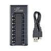 Rechargeable Battery Charger USB Output 8 Slots Fast Charging Short Circuit Protection for 1.2V NiMH AAA/AA Batteries Charger