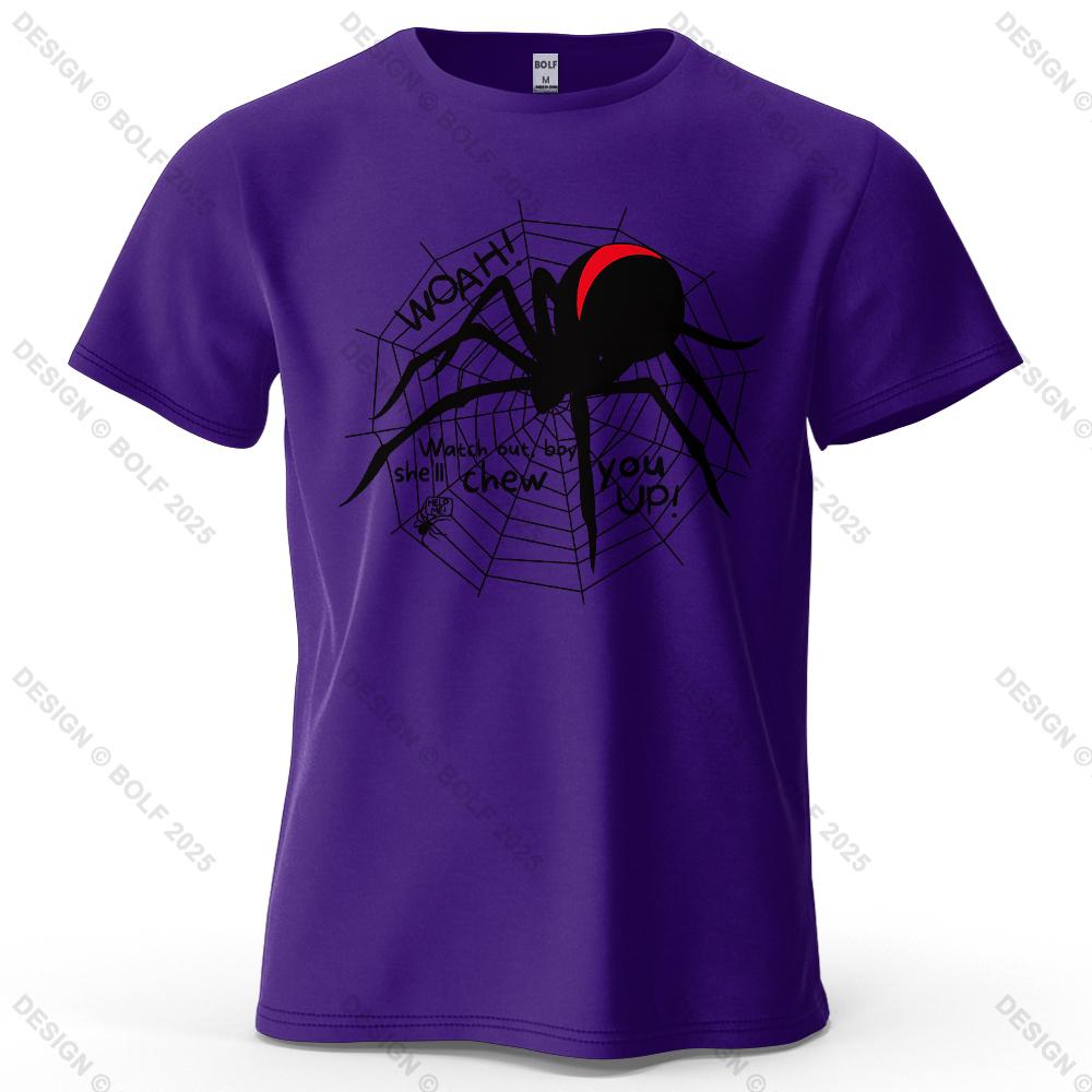 Redback Spider Cool Printed Men's T-Shirt 100% Cotton Oversized Mysterious Insect Graphic Tees for Women Tops Tees Streetwear