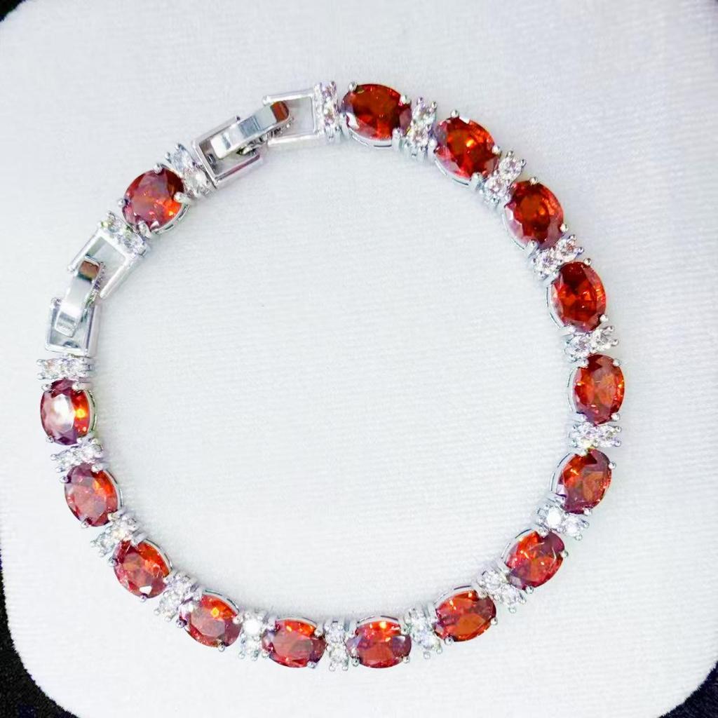 Pulseira Feminina de Cristal de Zircônia Multicolorido - Joias de Pedras Preciosas que Não Desbotam