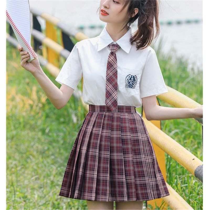 Original Haohai Milk White Square Neck College Style JK Uniform Shirt 2024