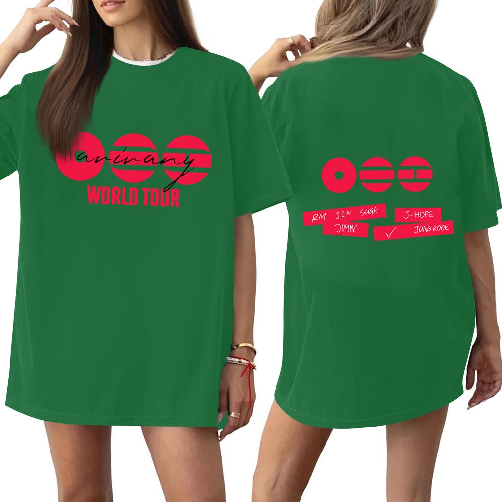 Damen Casual Buchstabendruck Kurzarm Top T-Shirt