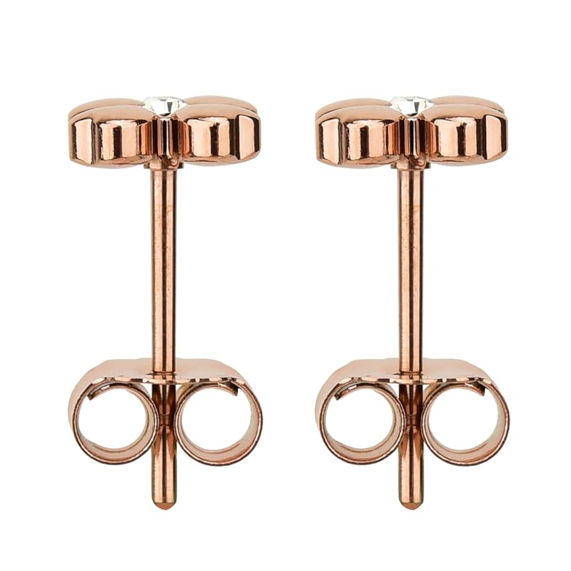 [AutCreation] Titanium Earrings Clover Earrings Medical Pure Titanium Compatible with Metal Allergies Leaving the Second Piercing On for Sensitive