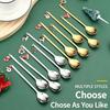 Stainless Steel Christmas Spoon Set Elk Pendant Exquisite Craft Tea Spoon Creative Tableware Party Ornament Style Dessert Spoon
