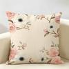 Soft Watercolor Flower Branches Cushion Cover Durable Hypoallergenic Organic Linen Short Pillow Cover Washable