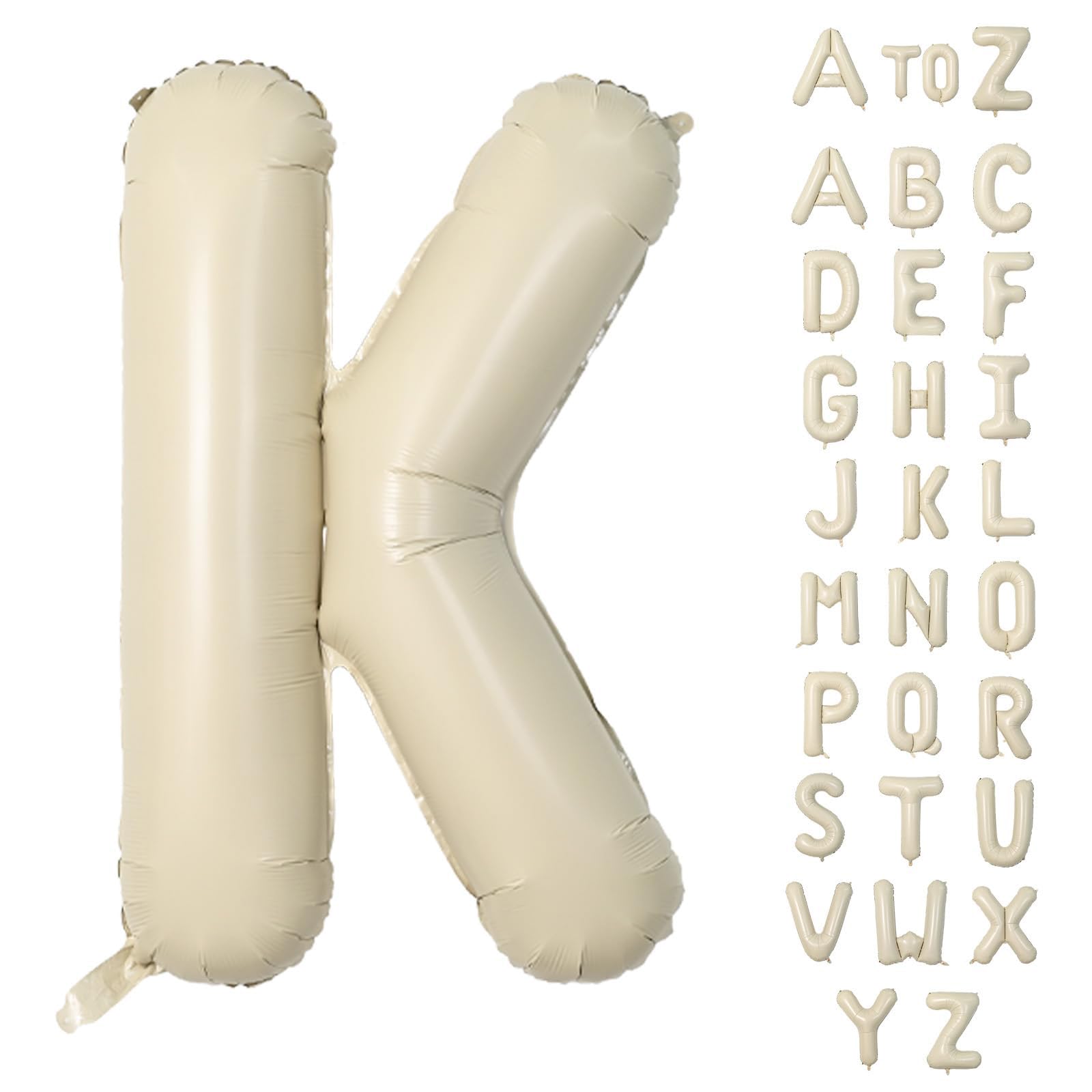 

Lausatek Alphabet Letter Balloon K 40-inch Large Aluminum Balloon White Dull Finish Birthday Anniversary Event Party Decoration Photo Prop Approx.