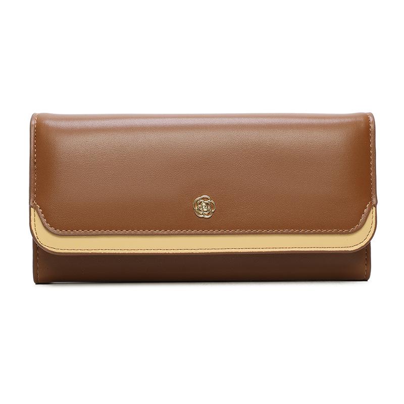 Women Long Wallet Large Capacity PU Leather Clutch Wallet Fashion Trifold Card Holder Coin Purse Lady Organizer Handbag Wrist Wallet