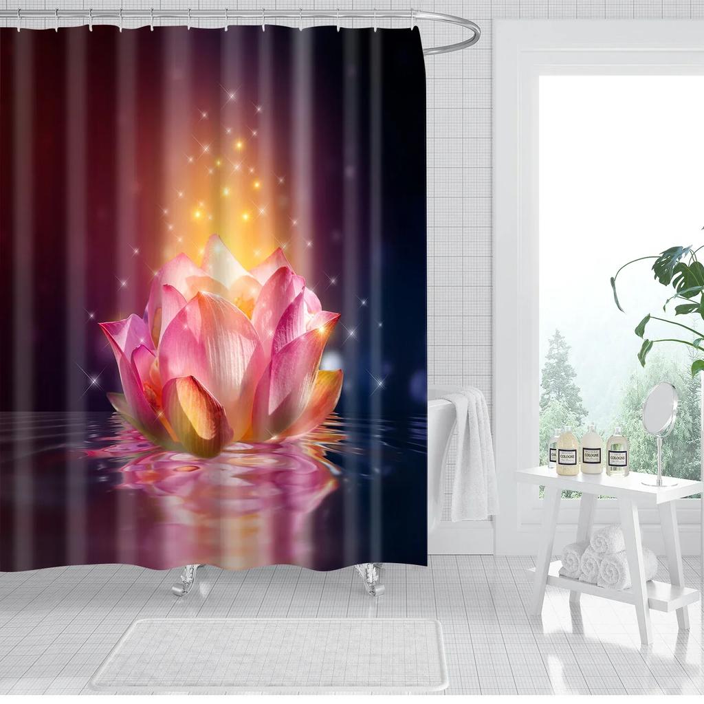 Universe Starry Sky Shower Curtain Bathroom Decor Bath Curtains Waterproof Polyester Christmas Snowflake Bathroom Curtains
