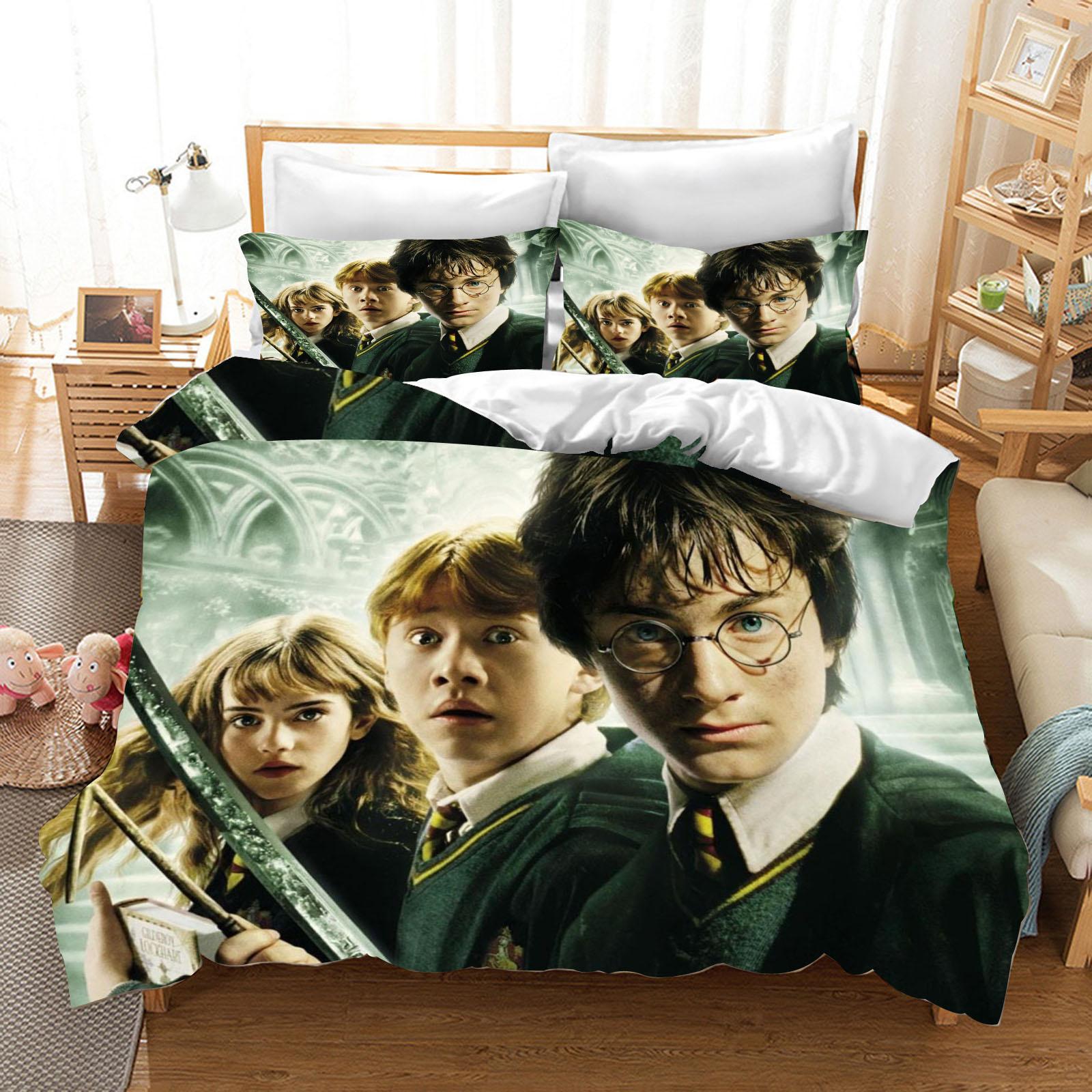 

Гаррі Поттер Поліестеровий Набір Постільної Білизни Підковдра Розмір Queen Бавовна Милий Принт Мультяшна Наволочка Підходить Для Дітей 180x210cm