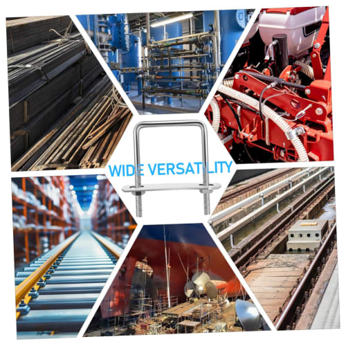 LEDMOMO Square U-Bolts, U-Clamp Bolts, M6, 50mm Inner Width, 80mm Length, 304 Stainless Steel, with Nuts and Plates, for Home, Industrial, and Boat Tr