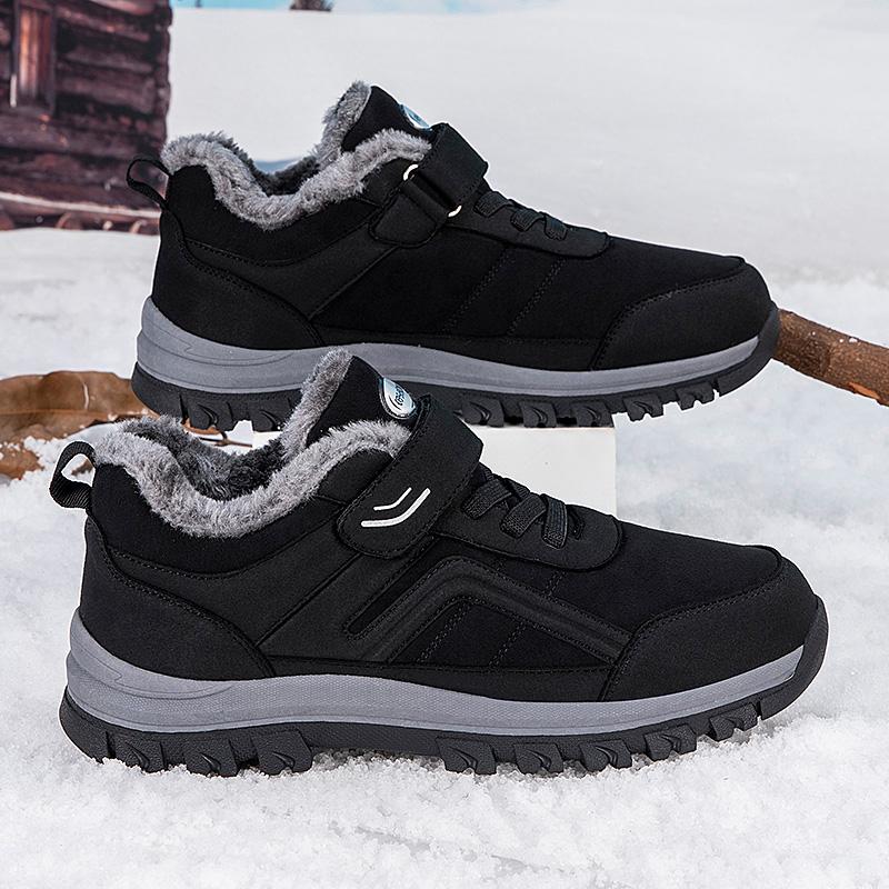 YRZL Men's Winter Boots Thermal Waterproof Boots Anti Slip Snow Shoes Warm Thermal Outdoor Hiking Boots Non Slip Men Footwear