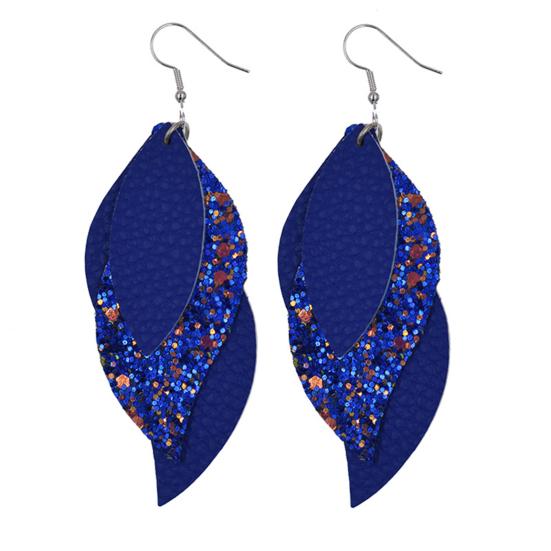 

1 Pair Piercing Exquisite Charming Drop Earrings Multi Layer Leaves Dangle Hook Earrings Fashion Jewelry королевский синий