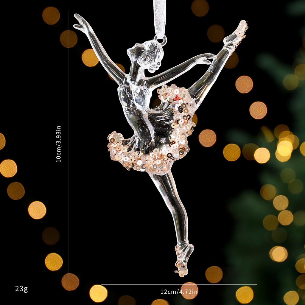 Transparent Acrylic Crystal Ornament Lightweight Sequin Hanging Pendant Christmas Tree Ornament For Centerpiece Holiday