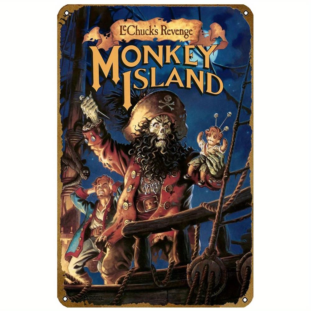 Monkey Island Video Game Metal Wall Art - Cool Gaming Decor, Perfect Gift for Gamers, 8x12 inches, Perfect for Room Decor
