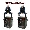 20cm Ken Kaneki Sitting Figure Tokyo Ghoul GK Replaceable Double Head Double Arms Statue with Base Anime Model Toy Deco Boy Gift