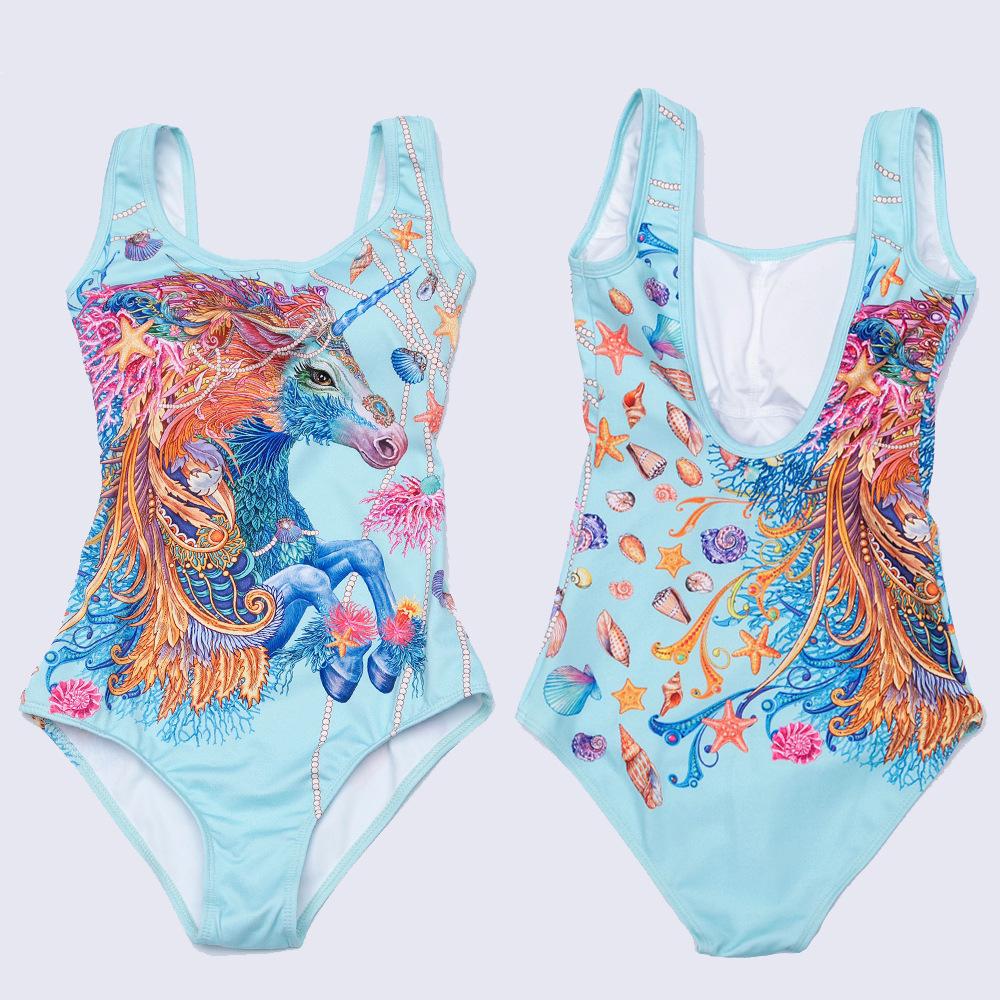 Triangle comfortable 3D color print explosive bikini women's one-piece swimsuit