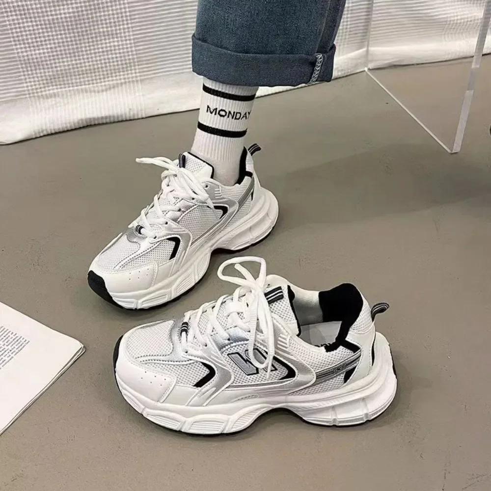 Women's Luxury Outdoor Thick Sole Sneakers Casual Chunky Shoes Women's Mesh Breathable Tennis Vulcanized Zapatillas