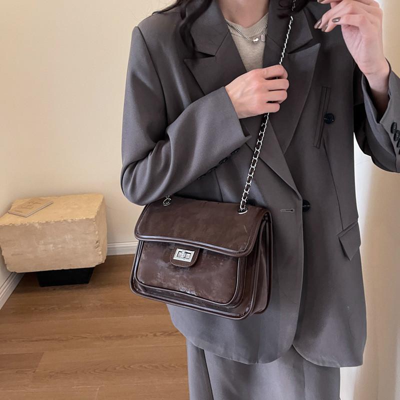 Stylish Small Chain Bag Women Autumn Winter 2023 New Shoulder Crossbody Bag кофейный