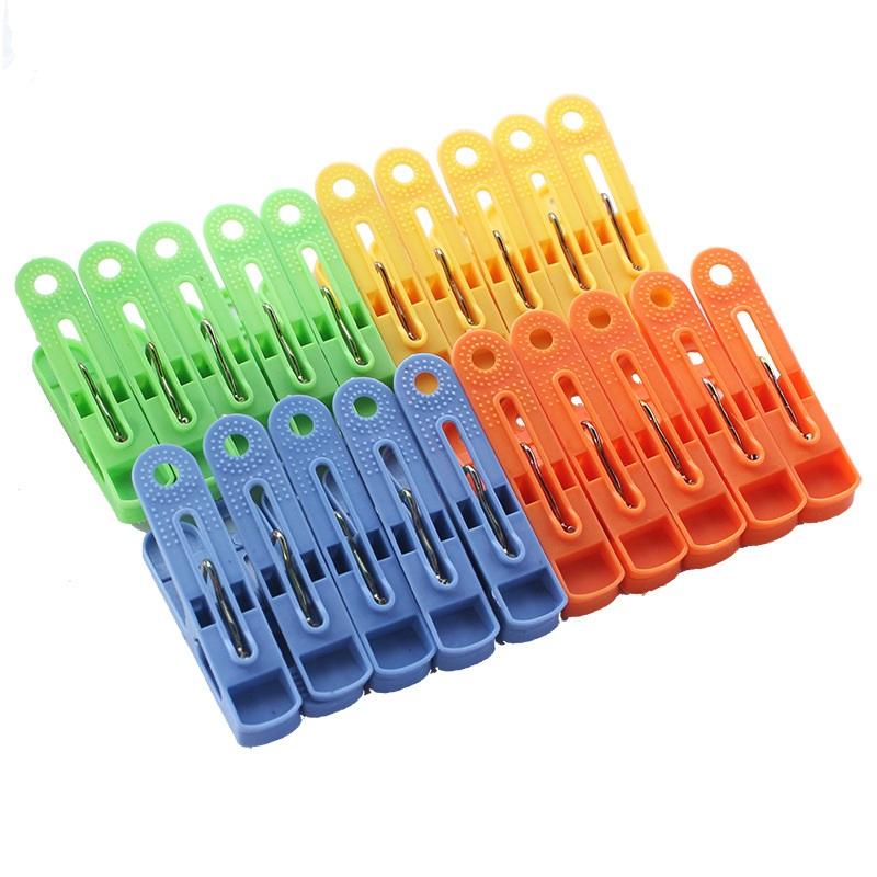 20PCWindproof Plastic Laundry Clips, Heavy Duty Clothes Pegs, Household Sock Quilt Underwear Drying Fixing Clamps