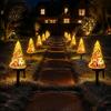 Outdoor Solar Christmas Decorations Garden Light, Santa Tree Resin Yard Stake Decor with Lawn Pathway Stakes Warm Glow, Waterproof Lamp for