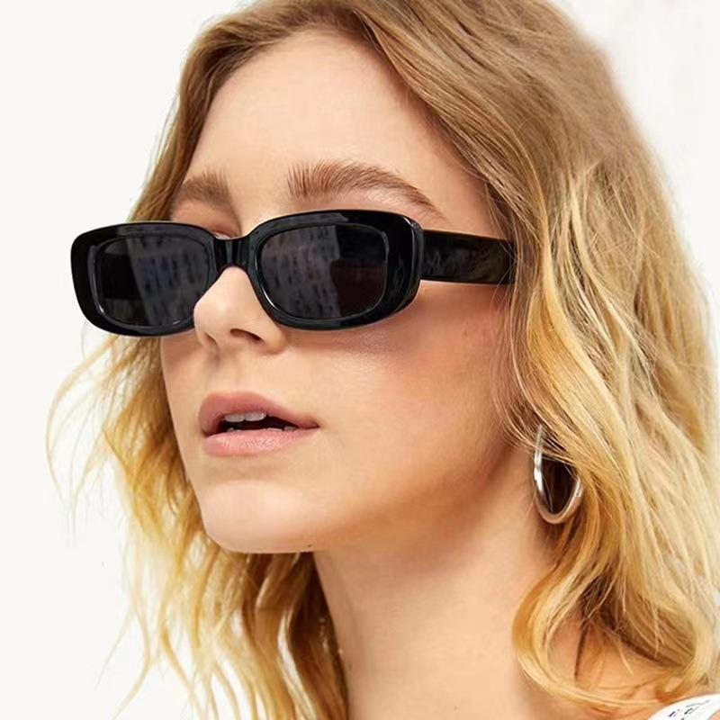 Box black new sunglasses male European glasses female retro anti-UV sunglasses