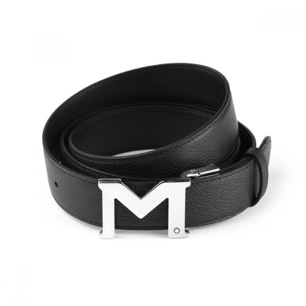 

Montblanc 127697 M Buckle Black Reversible Belt 127697