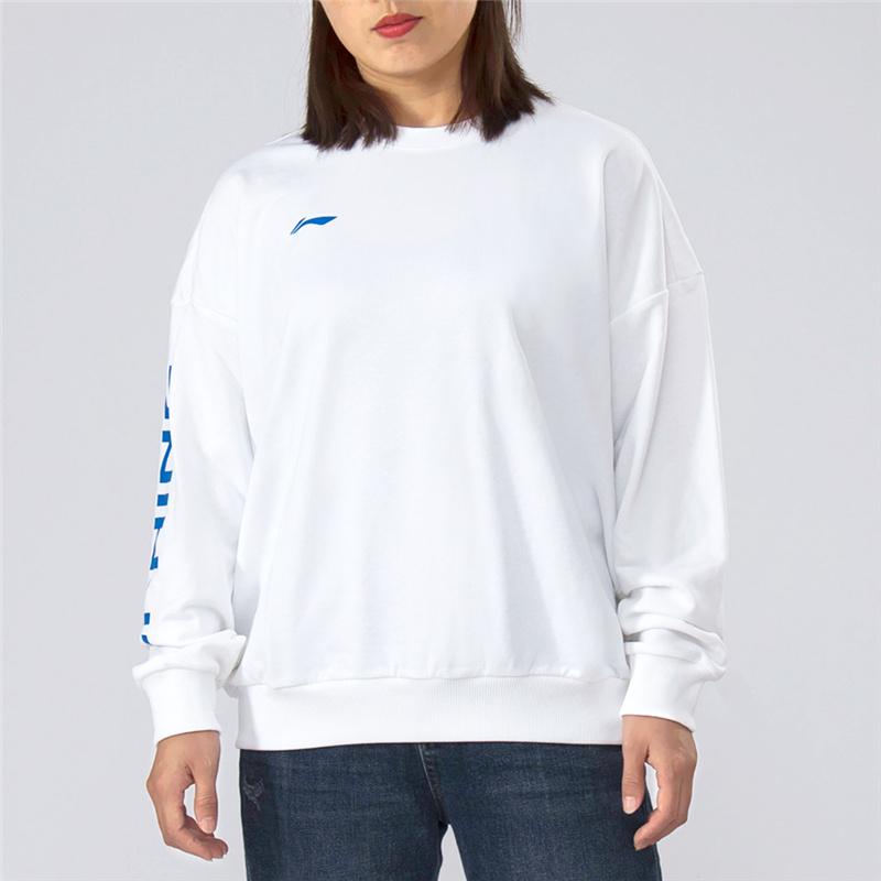 Li-Ning Color Block Logo Printed Sports Hoodie Unisex hoodies Standard-White AWDRF73-3