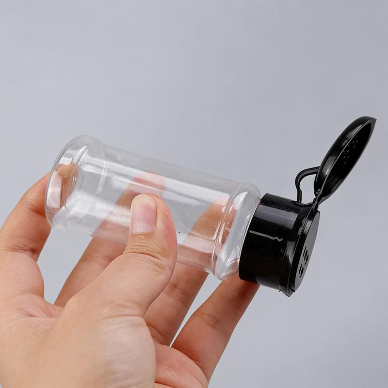 10Pcs Kitchen Salt Pepper Shakers 60/100Ml Plastic Empty Seasoning Storage Bottle