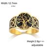 Dreamtimes Tree of Life Ring Adjustable Stainless Steel Yggdrasil Amulet Jewelry Gift for Men Women Vintage Religious