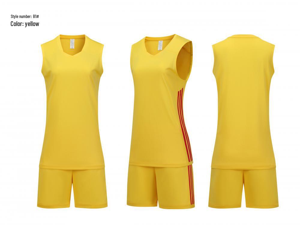 

Мужской и женский быстросохнущий дышащий комплект волейбольной формы для соревнований и тренировок с командной печатью Men s 5XL жёлтый