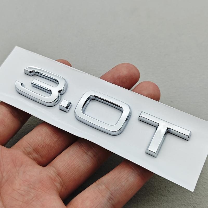 3D ABS Car Letters Rear Trunk Badge V10 V6T 2.0T Logo Sticker Emblem For  Audi A4 A5 A6 A7 A8 Q/S/RS/SQ Series Auto Accessories