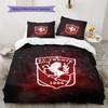 FC. Twente Zestaw pościeli Kołdra Poszewka na kołdrę Poszewka na poduszkę Dekoracja domu Prezent urodzinowy (1 * poszwa na kołdrę + 2 * poszewki na poduszki, bez rdzenia)