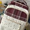 Contrast Color Plaid Backpack Women's Large Capacity Backpack Student Schoolbag