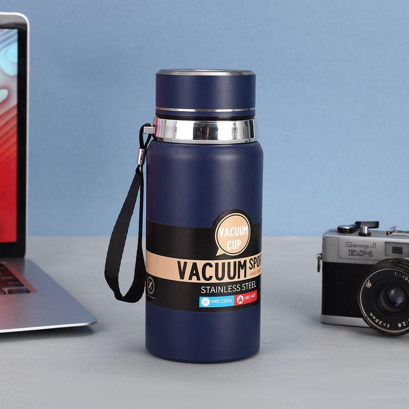 316 Stainless Steel Solar Kettle with Tea-Water Separation, Large Capacity Thermos Cup, Sports Water Bottle with Strap, Business Gift Water Cup