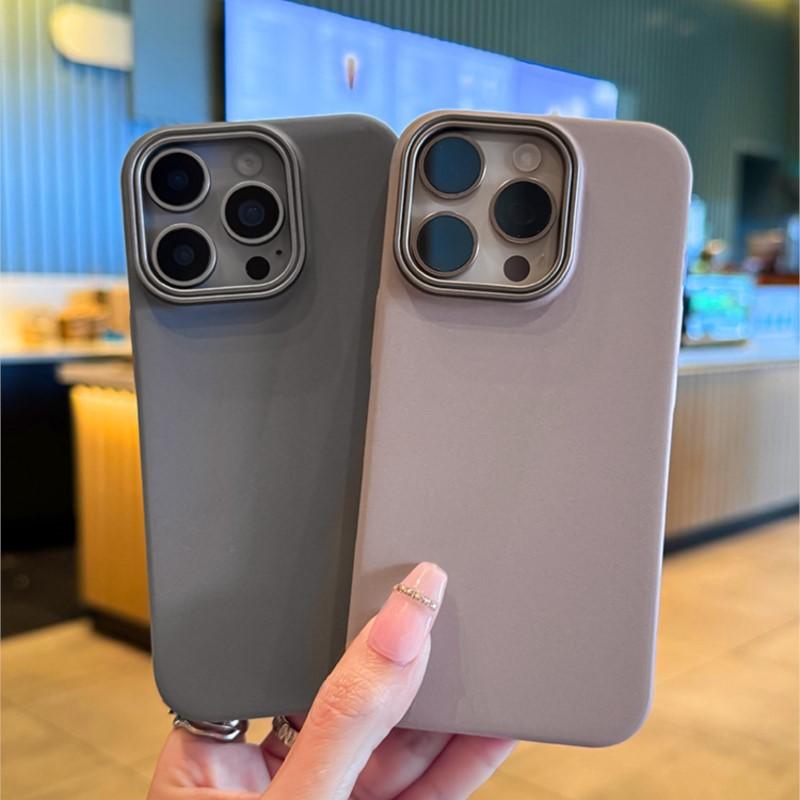 Luxury Matte Sandstone Soild Color Case for iPhone 16 16E 15 14 Plus 13 12 11 Pro Max Soft Silicone Shockproof Bumper Cover Capa