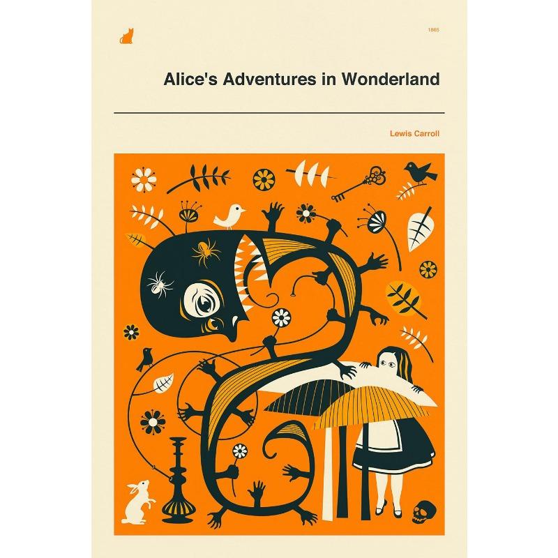 Classic Book Cover Moby-Dick Alice in Wonderland Minimalist Poster Print Canvas Painting Wall Art Pictures for Room Home Decor