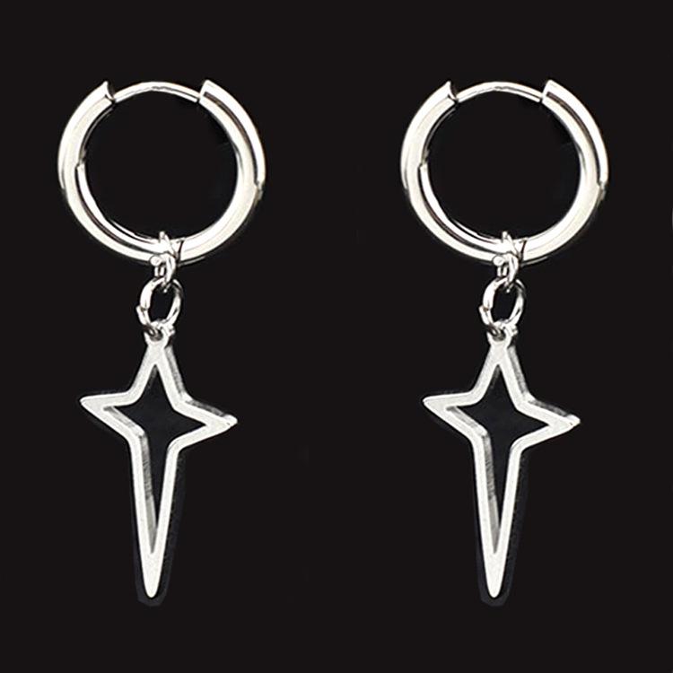 Trendy Unisex Korean-Hong Kong Small Circle Titanium Earrings: Minimalist Niche Design