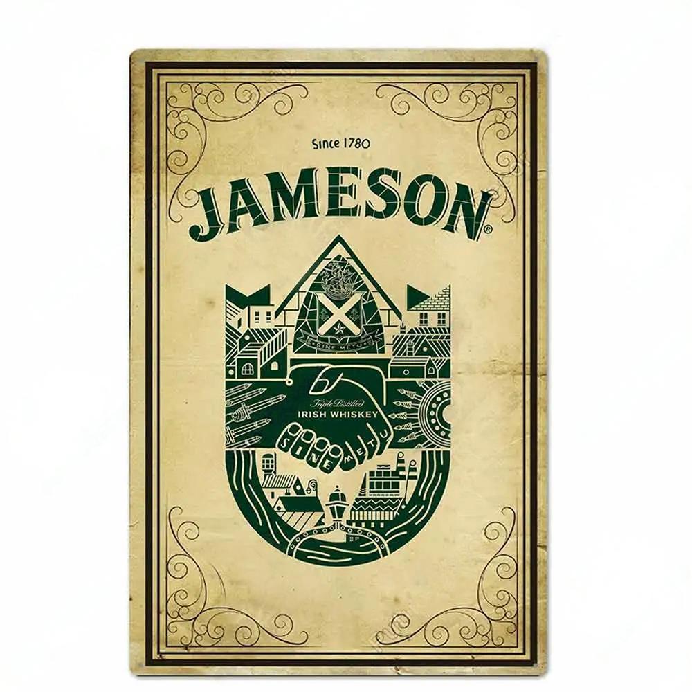 Whiskey Plakate Dekor Metall Vintage Blechschilder Metallschild Wandplakette Dekorativ für Pub Bar Club Man Cave