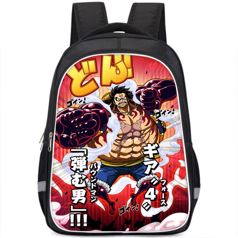 One Piece Luffy Backpack For Kids School Bag Durable Nylon Cartoon Design