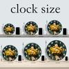 First-Class Sunflower Illustration First-Class Wooden Superior-Grade Wall Superior-Grade Clock 10-16Inch Superior-Grade Silent Premium-Quality Wall