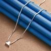 925 Sterling Silver Simple Triangle Pendant Necklace for Women Fashion Party Favor Wedding Accessories