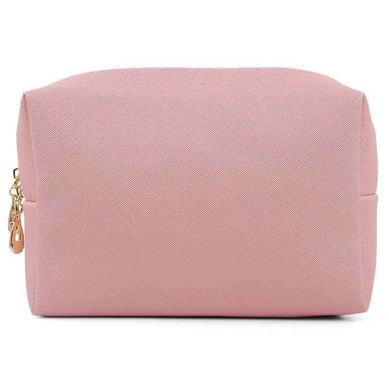 Cosmetic Bag Women Popular Product Pu Hand-Held Portable Square Waterproof Zipper Cute Travel Makeup Skincare Bag