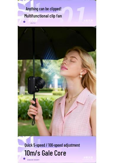 26-Year Handheld Portable Fan: Clip-On, Folding, Digital Display, Outdoor Cooling
