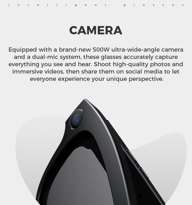Smart AI Glasses: Photo/Video, Real-time Translation, Object Recognition, ChatGPT, Bluetooth Calls, Music