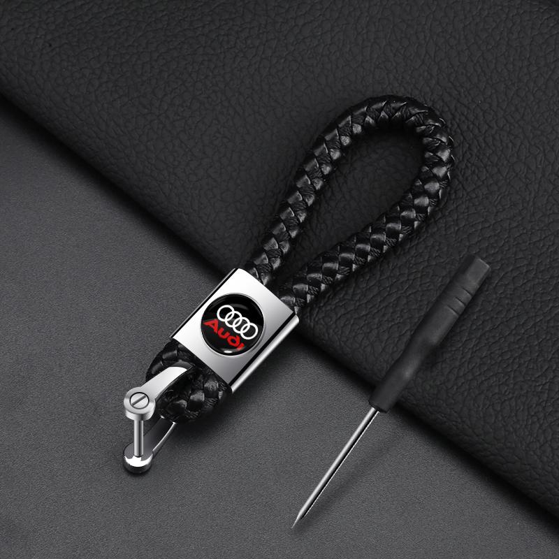 Leather Key Chain Car Keyring Pendant Keychain Car Accessories For Audi S4 S3 S5 S6 S7 S8 RS3 RS4 RS5 RS6 A6L A4L A3 A4 A7 A5 Q3 Q5L Q7 Q2L TT