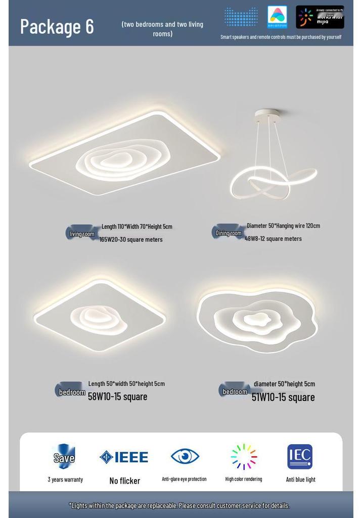 Minimalist Cloud-Shaped Ceiling Light with Mijia Smart Support for Living Room