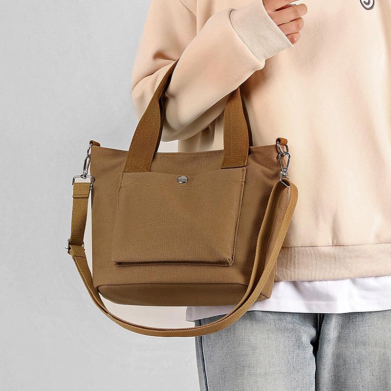 Literary and Simple Handbag 2025 New Canvas Bag Women's Large-capacity Shoulder Messenger Bag