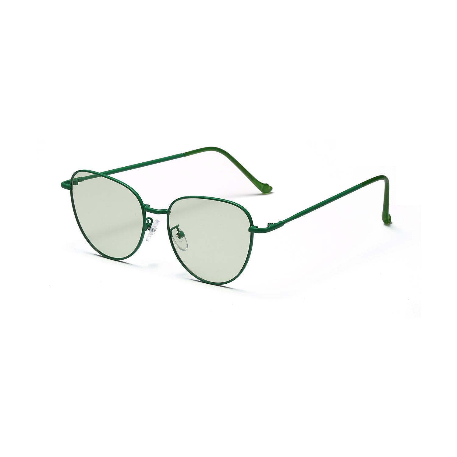 

Очки для вечеринок из металла, солнцезащитные очки «кошачий глаз», женские солнцезащитные очки в маленькой оправе, смешанная партия очков зелёный