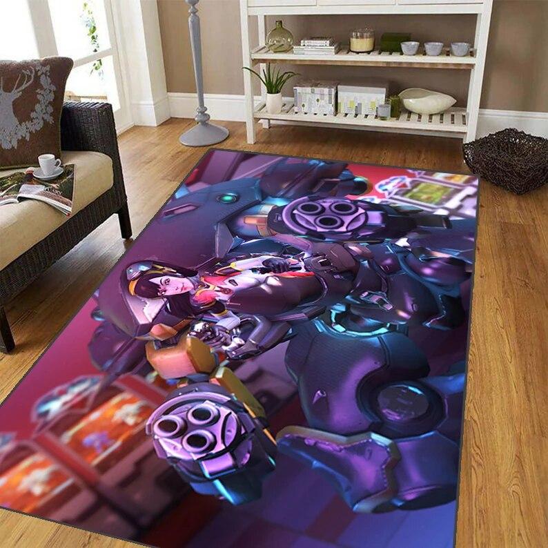 Overwatch Carpet for Living Room,Soft Flannel Rug for Bedroom ,Anti-Slip  BATHROOM Mat,  Baby Play Mat, Anime Rug  Decoracion