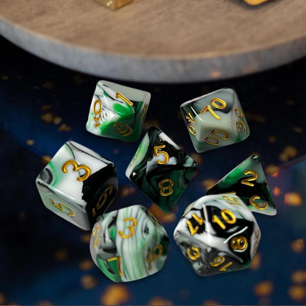 7 Piece RPG Dice Set Polyhedral 4 Color for Role Playing Game Cafe